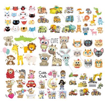 Fer sur patchs ensemble d'animaux mignons accessoires à créer soi-même mode autocollants de transfert de chaleur patchs pour vêtements