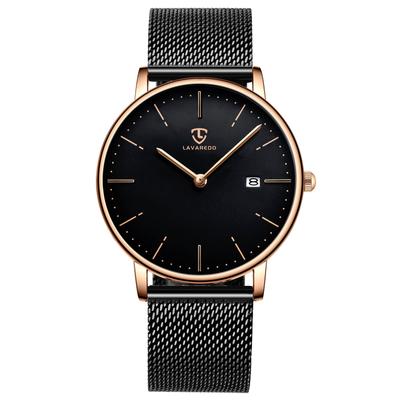BEN NEVIS Casual Date Analog Quartz Mesh Black Men's Watch, Simple, Stylish, Slim, Design, Display, Waterproof, Movement, Band,