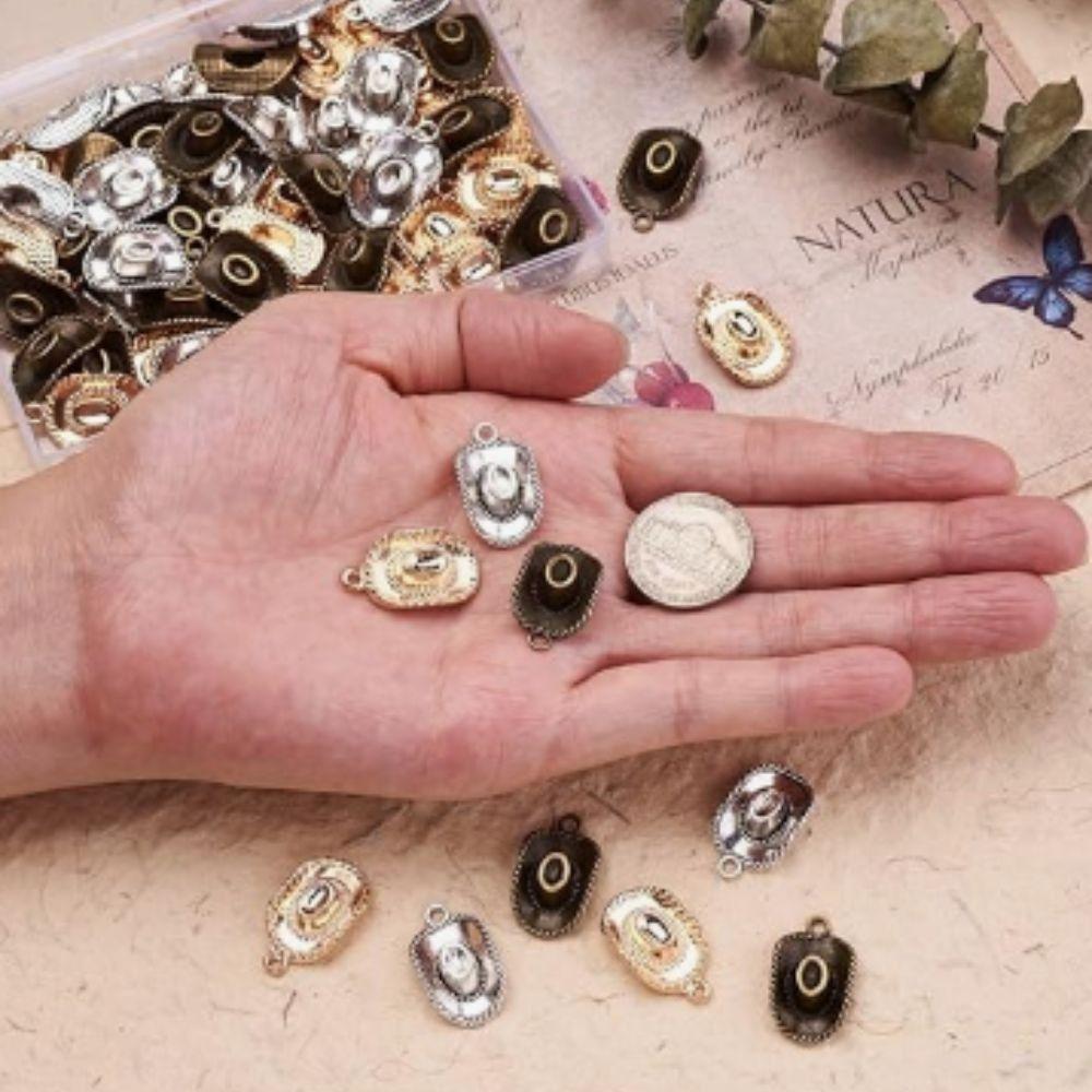 60pcs 22*13mm Alloy Hat Dangle Pendants  for Bracelets Necklace Accessory