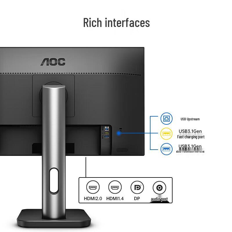 AOC U27P1U 27-inch 4K IPS Monitor CN Plug (adapter Included)