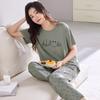 Pajamas Ladies Summer Modal Short Sleeve Trousers Thin Summer Ice Silk Cool Large Size Summer Loungewear Set