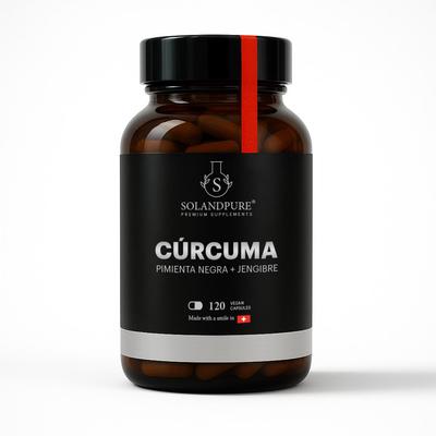Solandpure® Turmeric with Ginger and Black Pepper – 120 Vegetable Capsules | Organic and Natural Formula for Daily Use