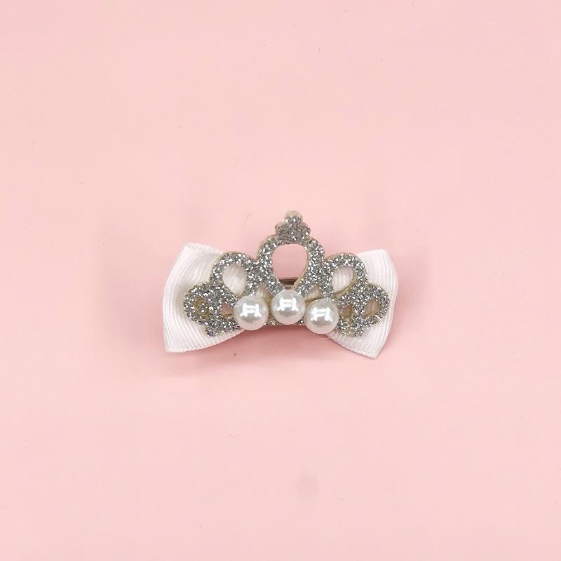 Crown Pet Bow Hair Clip Dog Head Accessories Maltese Yorkshire Cat Hair Clip Puppy Clip