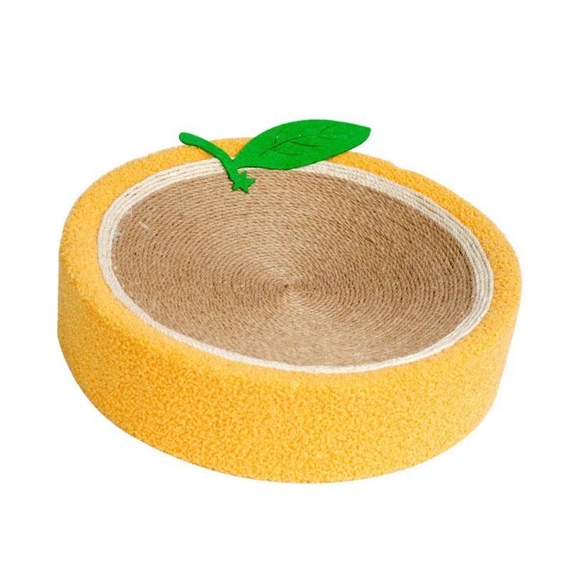 Katzenkratzschale Orange Rund Sisal Hanf Langlebig Abriebfest Platzsparend Katzenkratzbaum Bett für Familie