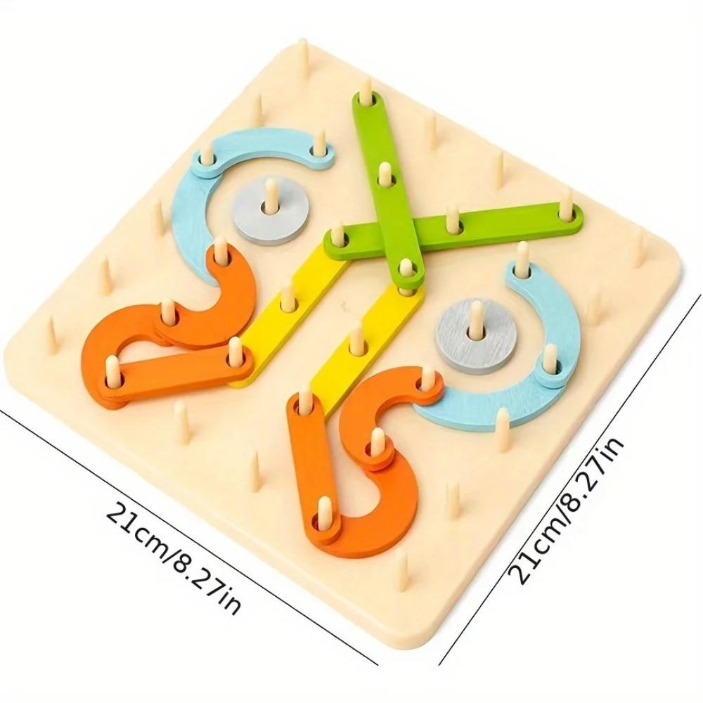 1 Box Children Wooden Geoboard Toys Nail Board Geometric Column Set Construction Puzzle Geometric Pegboard Montessori Sensory To