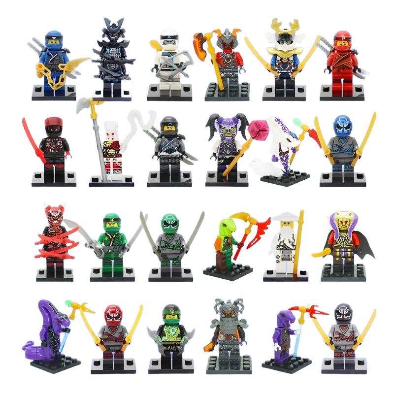 Ninja Kampf Bausteine Ninja Actionfigur Set 24er-Pack Phantom Serie Konstruktionsspielzeug für Kinder