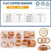 Solid Pure Copper Flat Washers Gasket Seal Ring M5 M6 M8 M10 M12 M14 M16 Metric Crush Washers For Sump Plug Oil Pipe Boat Repair Oil Drain Plugs 3