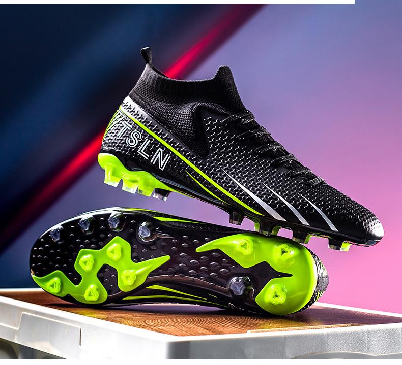 Neue Stiefel Fußballschuhe Sport High Top Ag Gebrochene Nägel Rutschfest Bequem Große Größe Sport Lange Nägel Rasen Fußballschuhe