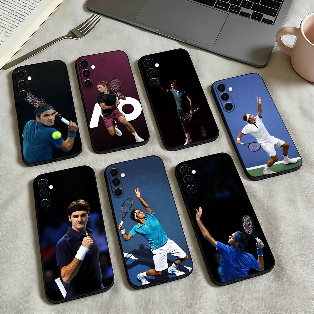 R-Tennis Roger Federer-r Phone Case Black Silicone Soft For Samsung Galaxy A73,A72,A71,A70,A53,A52,A51