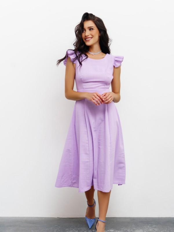 

Коттоновий сарафан із декоративною спинкою ISSA Plus S бузковий