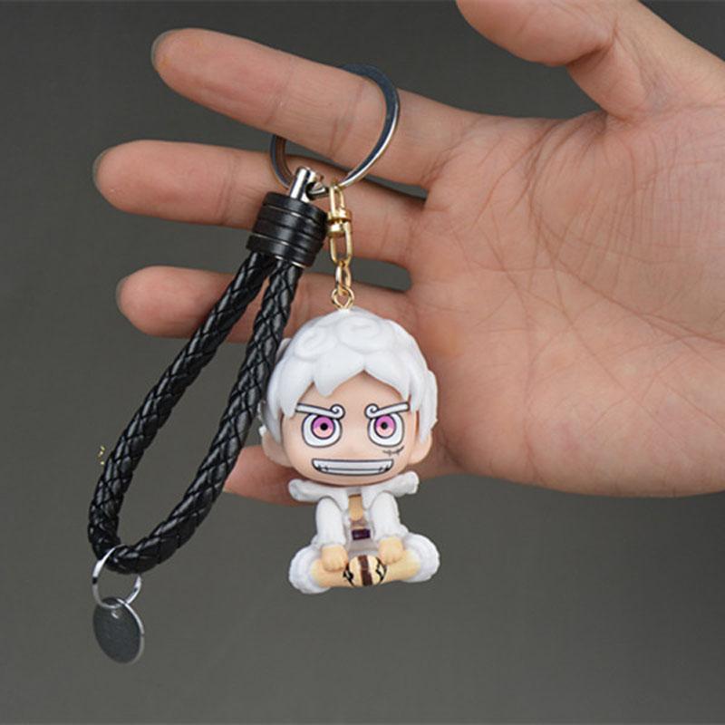 Cartoon Figure Luffy Zoro Sanji Key Chain Pendant Doll Keychain Backpack Accessories Gift ONE PIECE Lightweight Carry Portable Mini Cute