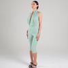 Women's 2026 Summer Draped Neck Backless Tie Bodycon Jumpsuit