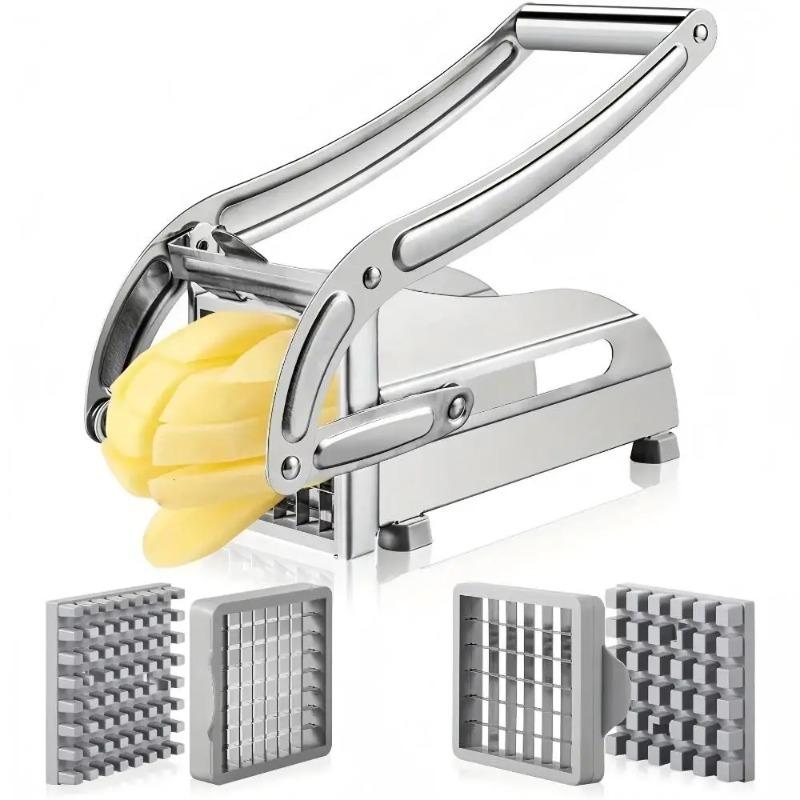 1pack Stainless Steel Manual Potato Cutter 4 in 1 French Fries Slicer Potato Chips Maker Meat Chopper Dicer Cutting Machine Tool