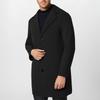 Trench Coat Men Wool Blend Coat Notched Collar Single Breasted Overcoat Business Casual Winter Jacket With Pockets