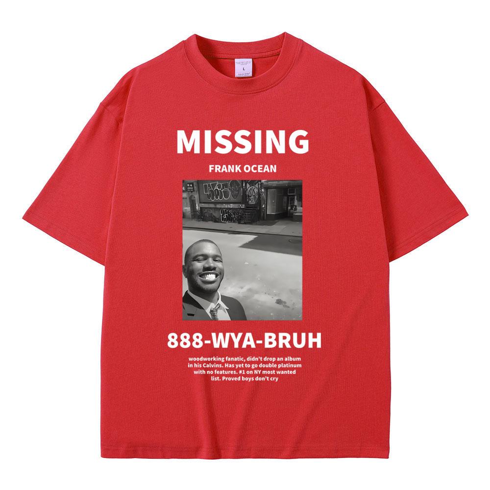 Raper Frank Brakujące Graficzne Koszulki Ocean Hip Hop Koszulki Blond Moda T-shirt Męski Casualowa Koszulka Męska Oversize Streetwear