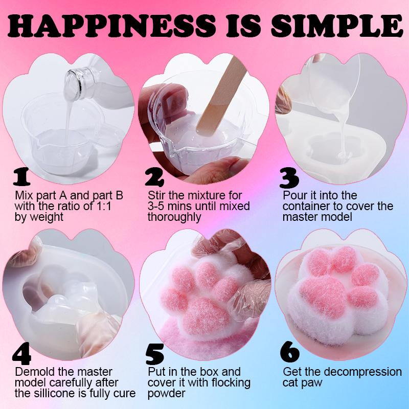 Taba Squishy Kit Liquid Silicone Gel Super Soft Squishy Kit 1:1 AB Ratio Resin Silicone for Molding Hamsters Cat Paws DIY