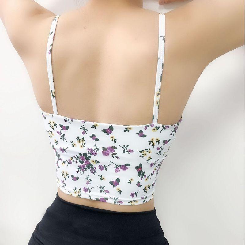 Export New Arrival Yoga Female with Chest Pad Floral Contrast Color Sports Running Fitness Dance Training High Elastic Quick-Dry Vest
