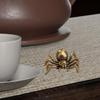 Animal Figurines Spider Statue Miniature Simulation Brass Antique Ornament Spider Tea Pets Craft Desktop Display Decoration for