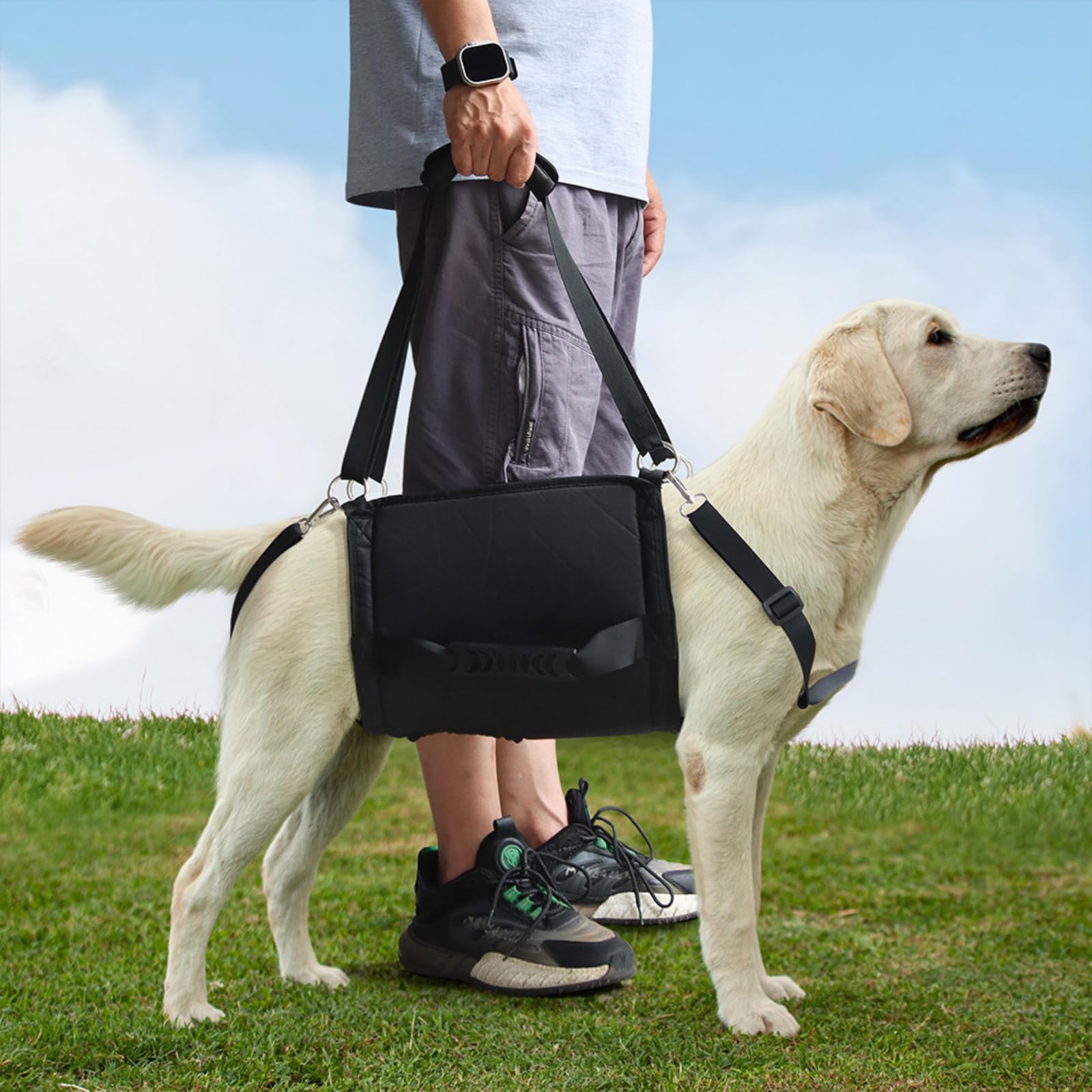 

SHINIQLORA Dog Walking Assistance Pet Care Harness for Pet Care Lifting Hand Easy to Put On and Take for Senior Surgery and Illness L Harness, Dogs, чёрный