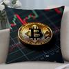 Cryptocurrency Bitcoin Cryptocurrency Btc Cushion Cover Cushion Covers Natural Linen Breathable Sofa Bedroom Decor Pillowcase