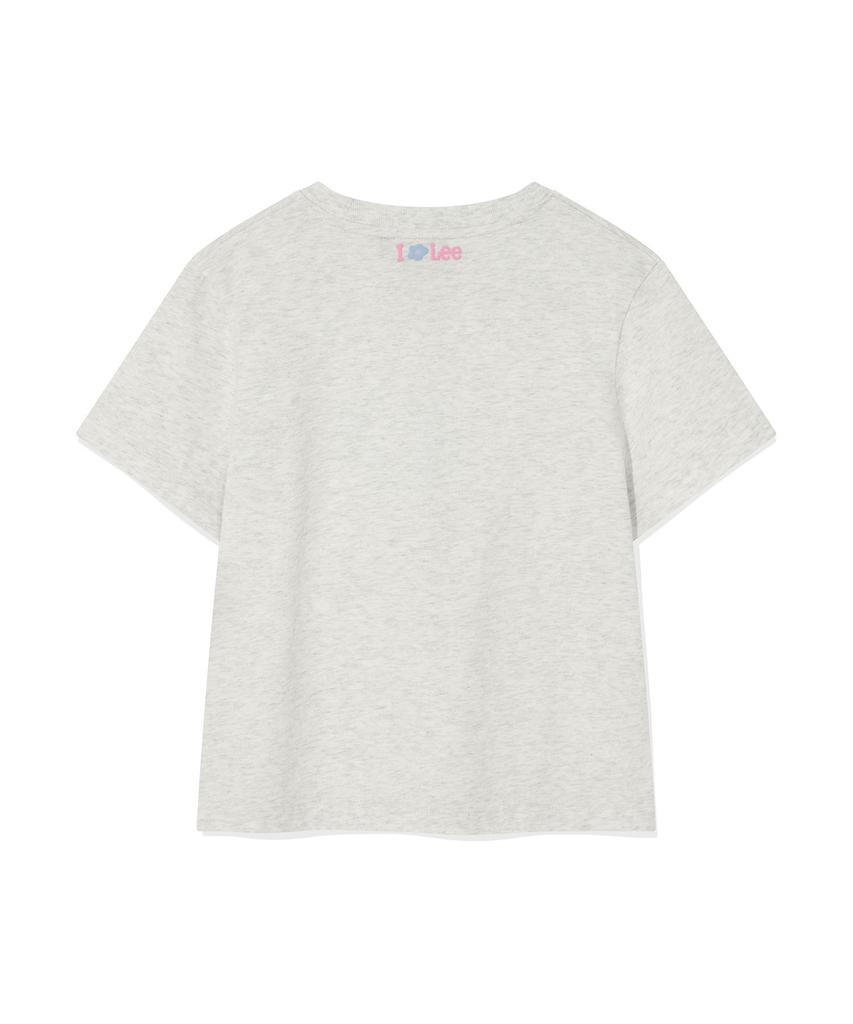 WACKY WILLY [Wacky Willy X Lee] Women'S I-Lil-Lil-Lil Crop Short Sleeve T-Shirt Light Gray