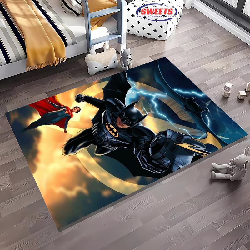 Koberec s motivem Batmana DC č. 3 Nové vydání!Protiskluzová Zvuková Izolace, Koberec do Obývacího Pokoje, Dětské Ložnice, Kancelářských Prostor, Odolná Rohož