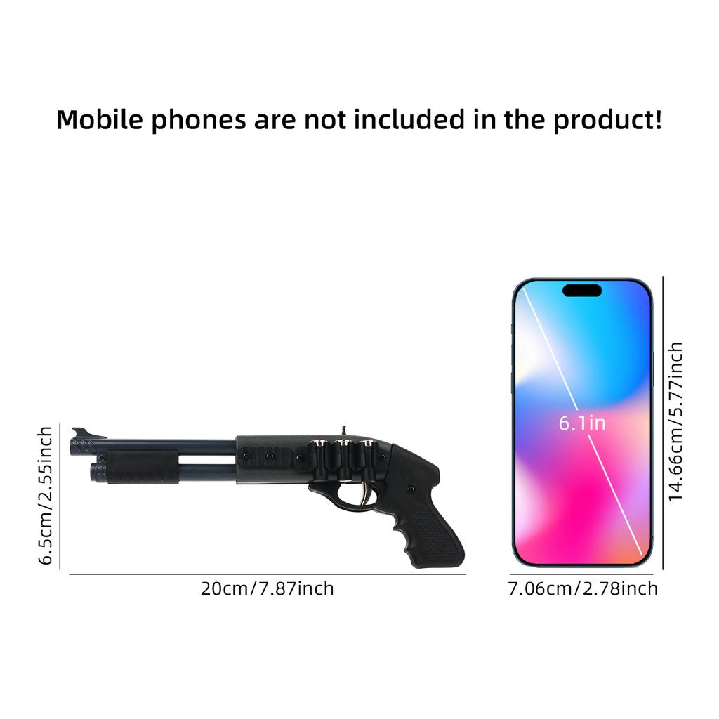 Continuous firing alloy rubber band gun mini metal gun model boy toy equipped with 30 rubber bands