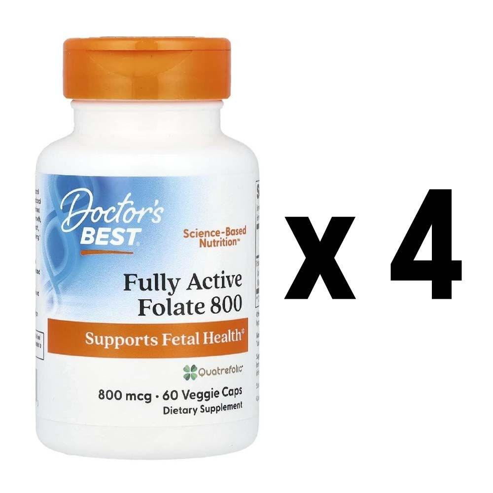 Dr. Fully Reactive Folic Acid 800mcg Veggie Capsules 60 Tablets 4 pcs