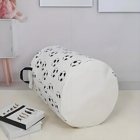 Yousheng Faltbarer Wäschekorb Großes Fassungsvermögen Zusammenklappbarer Kleiderkorb mit Griffen Fußball-Aufdruck Aufbewahrungskorb für Wäsche Kinderspielzeug Kinderzimmer