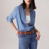 Levis Loose Fashion Trend Long Sleeve Shirt Women Shirts Blue A8745-0003