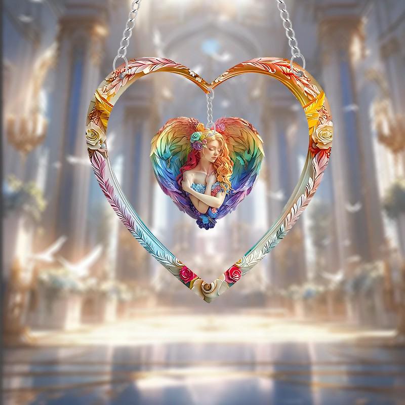 

Multicolor Heart & Angel Moon Lighthouse Girl Acrylic Ornament for Indoor/Outdoor Decoration 20cm