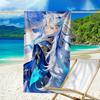 Proof Beach Towel with a Genshin Impact Characters6 Pattern - Soft,absorbent,quick-drying,machine Washable - Perfect for Swimming,camping,bathing