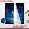 2D Flat Printing 2pcs Curtains Crescent Moon Night Stars Sky Digital Printed Polyester Drapes Festive Wall Decor Use for Booths