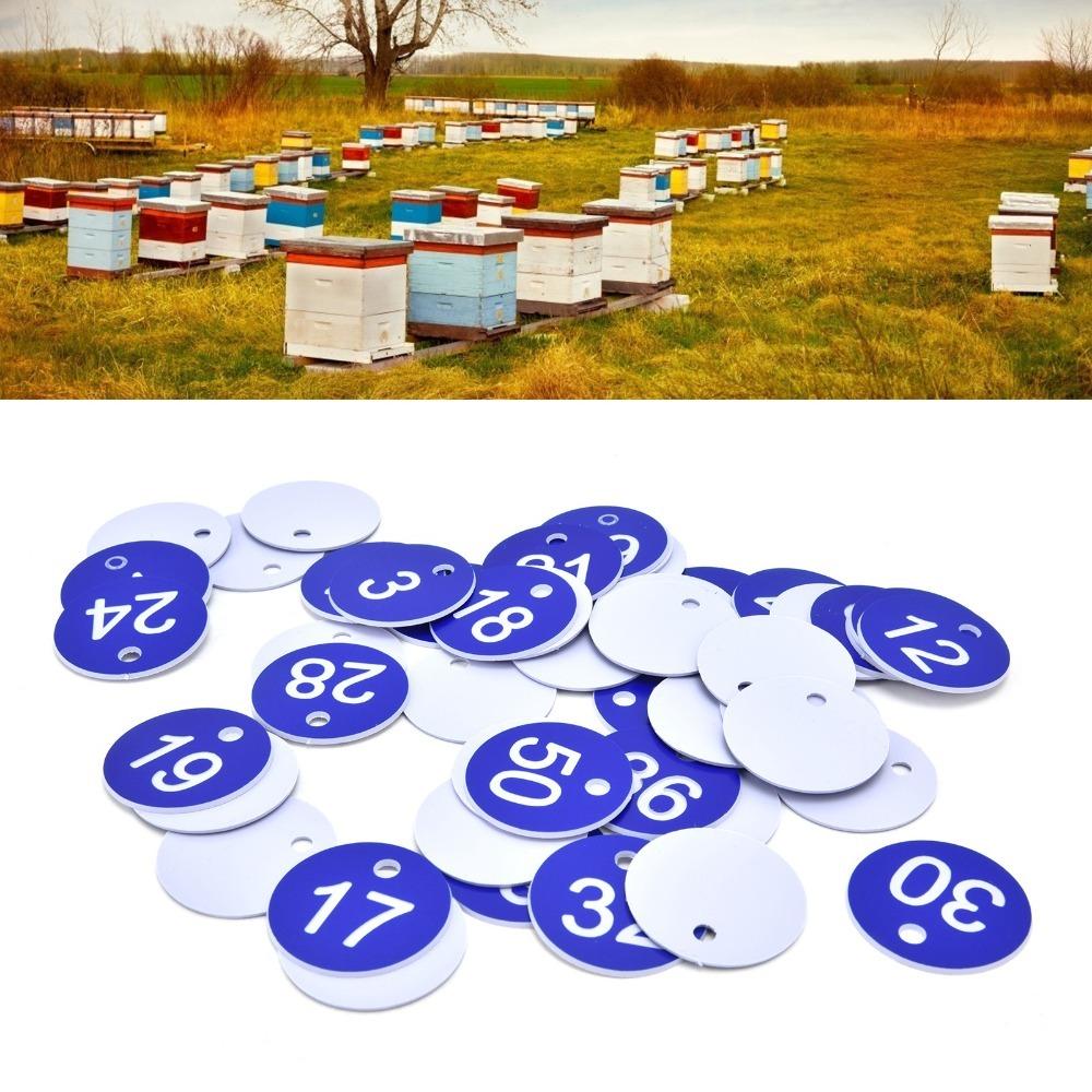 50Pcs Blue/Green/Red Numbered Label Tags Round Shape Livestock Tags  Animal Husbandry