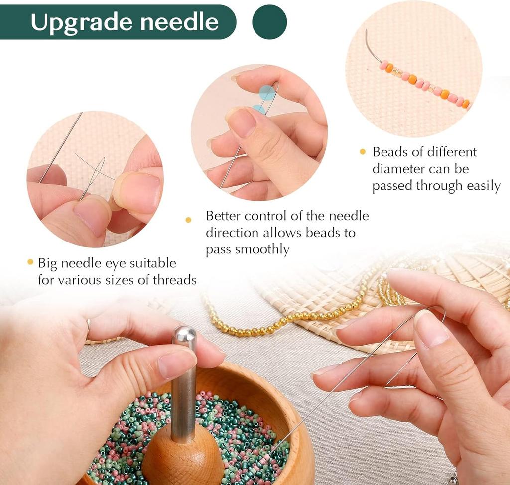 Bead Spinner for Jewelry Making, Effortless Rotating Wooden Clay Bead Spinner, Beading Supplies for Making Waist,Bracelets, Necklace