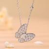 Moissanite Necklace for Women Marquise Cut Butterfly Lab Diamond Chain Adjustable Sterling Silver Pendant Jewelry