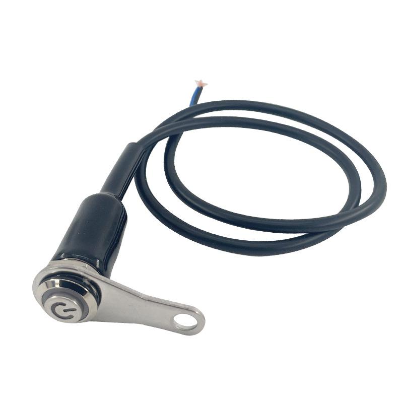 Motorcycle Latching Push Button Switch Motorcycle Handlebar Mount ON OFF Button with LED Light Electric Bike Spot Light Switch