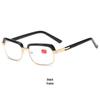 Schwarze Metall-Lesebrille mit großem Rahmen und Blaulichtfilter für Männer und Frauen - Stil 2292