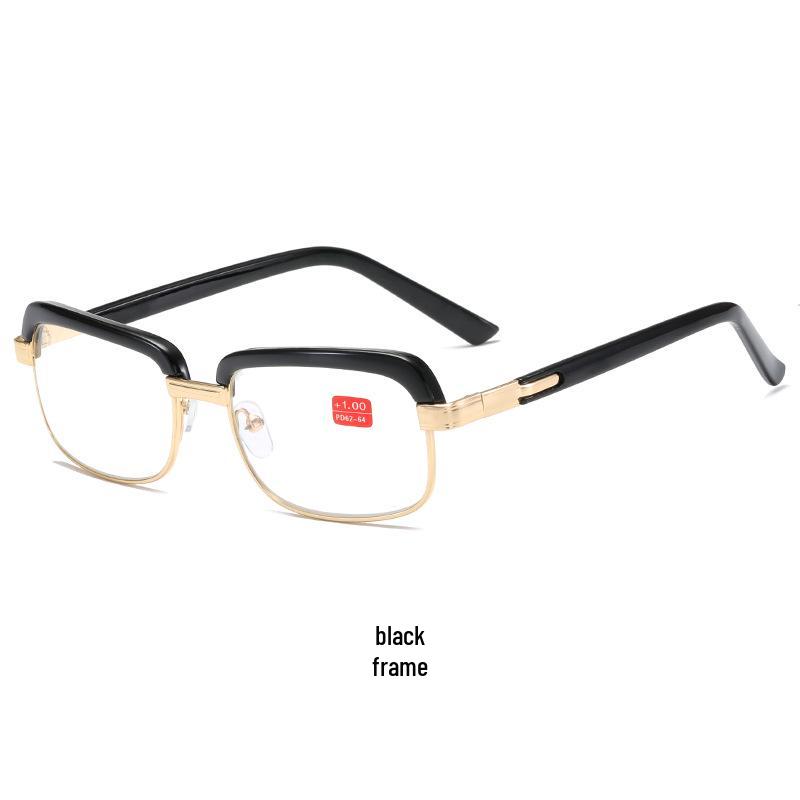 Schwarze Metall-Lesebrille mit großem Rahmen und Blaulichtfilter für Männer und Frauen - Stil 2292