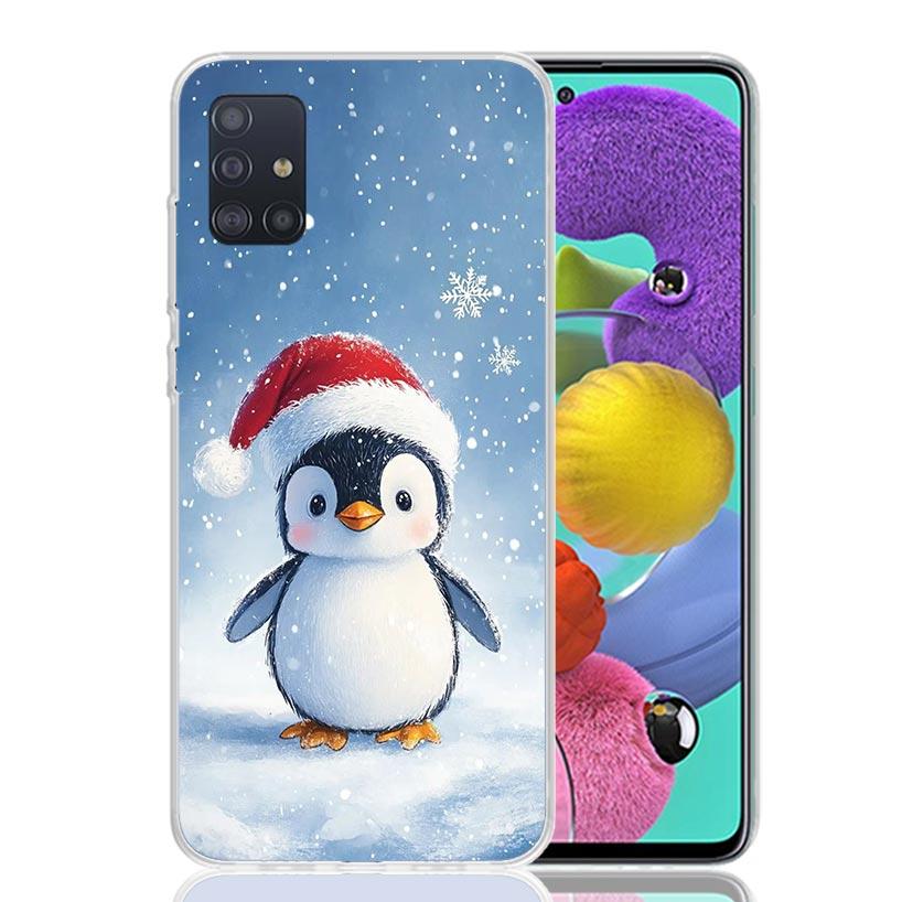 Christmas Penguin Phone Case for Samsung Galaxy A52 A51 A50S A12 A22 A32 A72 A10S A30S A31 A71 Note 20 Ultra 10 Plus S10 Galaxy