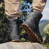 Fashion Lace-Up Men's Motocross Boots Mountaineering Hiking Desert Waterproof Work Safety Shoes Ankle Boots 2025 New Men's Outdoor Boots