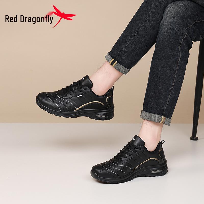 Red Dragonfly Men's Spring & Autumn Casual Running Shoes - Soft Sole Leather with Air Cushion
