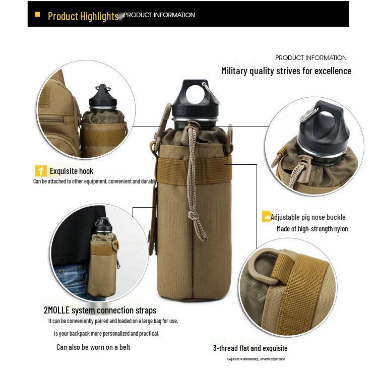 Durable Insulated Water Bottle Pouch - Tactical Outdoor Waist Bag Sleeve