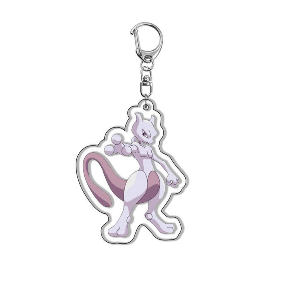 Pokemon Kawaii Acrylic Keychain Elfin Figure Pikachu Bulbasaur Psyduck Squirtle Gengar Meowth Cute Pendant Dolls Boys Gifts