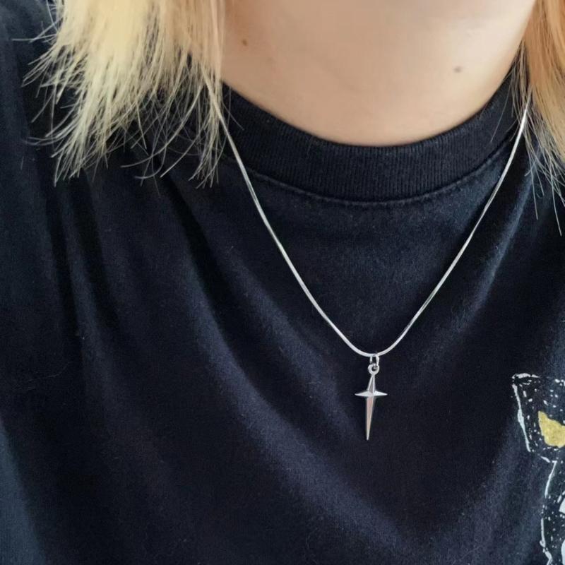 Fashion Cross Star Pendant Necklace Clavicle Chain Choker Necklace Jewelry