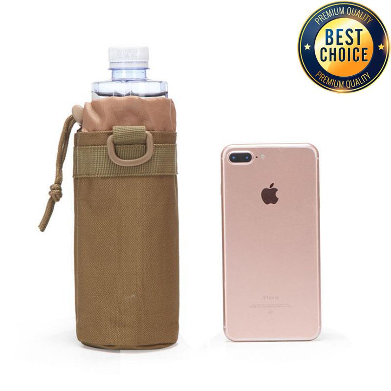 Hunting Water Bottle Pouch Outdoor Molle Kettle Pouch Holder Camping Hiking Cycling Bottle Bag Drawstring Multifunction Bottle P