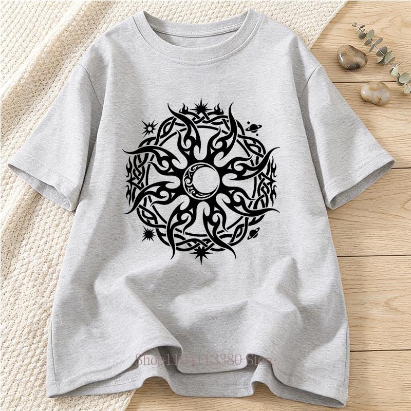 Summer Casual Fashion Totem Graphic Print Tshirts Womens Clothing Vintage Minimalist ONeck Short Sleeve Tops Tshirts