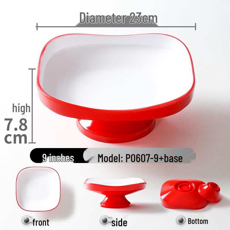 

Меламиновая Имитация Фарфора Тарелка Квадратная на Высокой Ножке для Ресторанов и Отелей