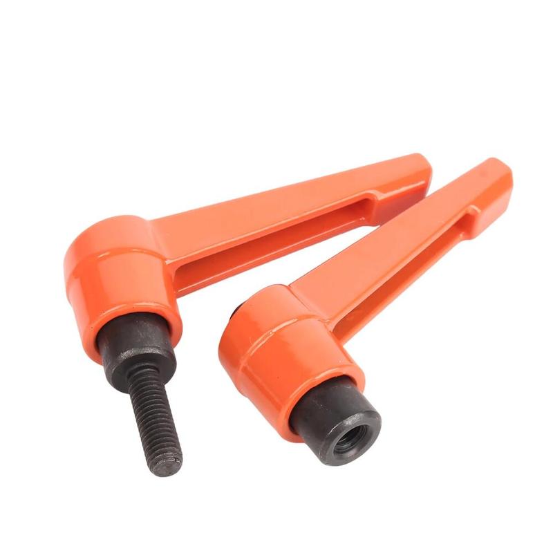M4 M5 M6 M8 M10 M12 Orange/Black External Thread Adjustable Handle L-shaped Rotary Mechanical Tool Clamping Lever Machinery Handle