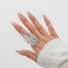 European and American Retro Pearl Opening Hollow Ring Women's Ins Style Alloy Ring Niche Design Fashion Jewelry